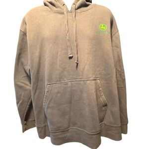 John Deere Tan Hoodie with Green Logo